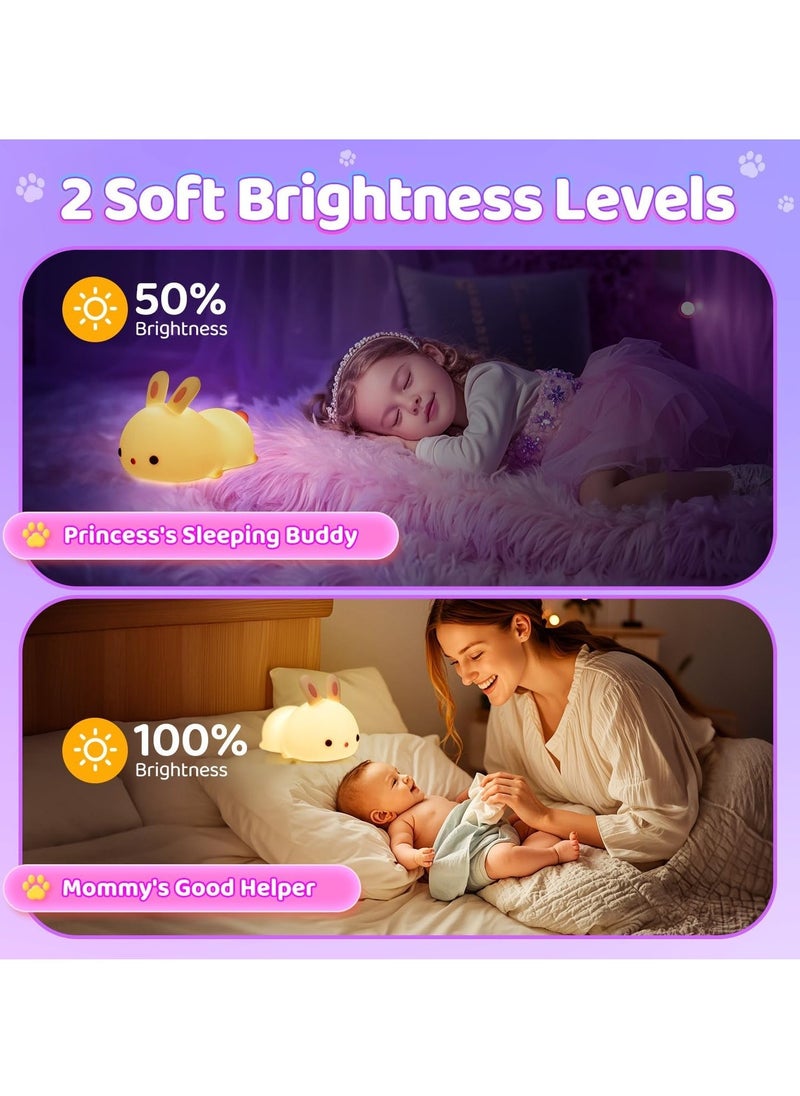 TIGER Cute Bunny Kids Night Light – Soft LED Bunny Lamp for Children, Dimmable & Rechargeable, Perfect for Bedrooms, Nursery, and Sleep, Ideal Gift for Toddlers & Babies - Image 4