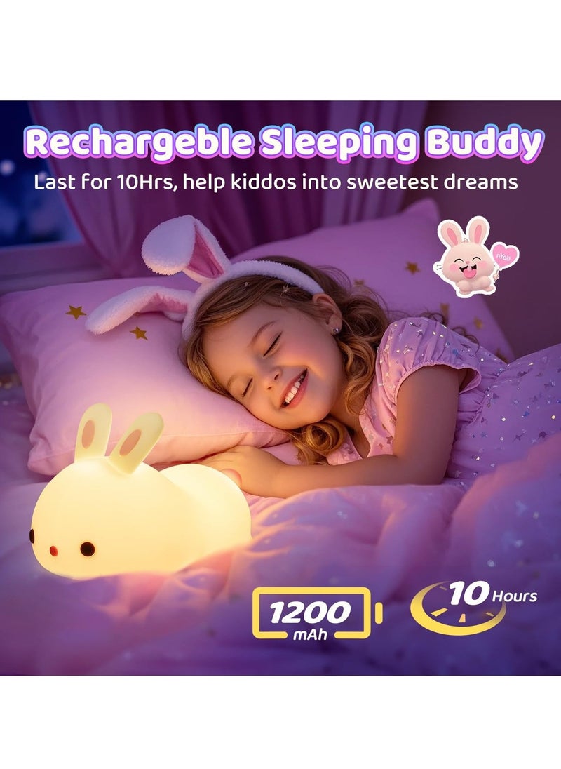 TIGER Cute Bunny Kids Night Light – Soft LED Bunny Lamp for Children, Dimmable & Rechargeable, Perfect for Bedrooms, Nursery, and Sleep, Ideal Gift for Toddlers & Babies - Image 3