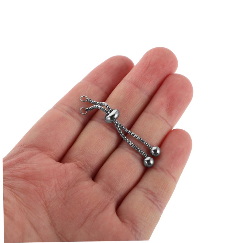 سلسلة سوار من الفولاذ المقاوم للصدأ قابلة للتعديل مع منزلق لصنع المجوهرات DIY 3 قطع - Image 5