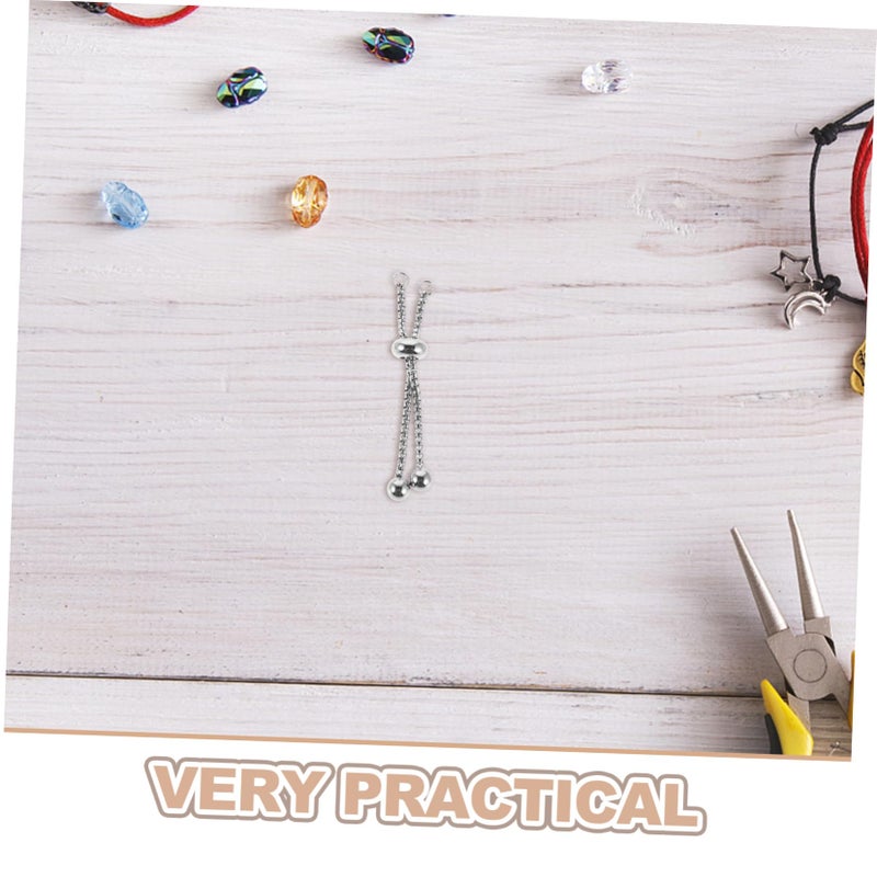 سلسلة سوار من الفولاذ المقاوم للصدأ قابلة للتعديل مع منزلق لصنع المجوهرات DIY 3 قطع - Image 4