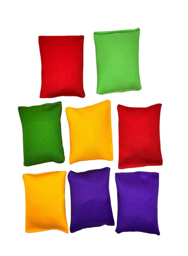 Halloluck 8 Pcs Small Bean Bags for Tossing, 3" x 3" Small Bean Bag for Kids Toss Game Cornhole Game Daycare and Home Schooling Indoor Outdoor Backyard Activities, Assorted Random Colors - Image 1