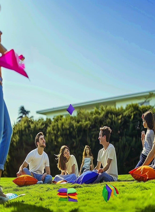 Halloluck 8 Pcs Small Bean Bags for Tossing, 3" x 3" Small Bean Bag for Kids Toss Game Cornhole Game Daycare and Home Schooling Indoor Outdoor Backyard Activities, Assorted Random Colors - Image 4