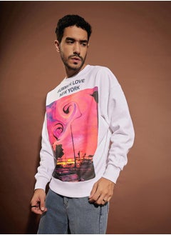 Mascln Sassafras Summer Love Graphic Print Oversized Sweatshirt by Styli  - Image 2