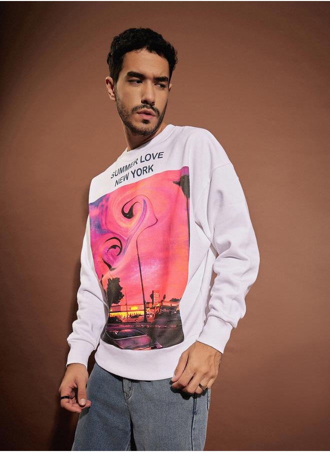 Mascln Sassafras - Summer Love Graphic Print Oversized Sweatshirt by Styli - Image 1