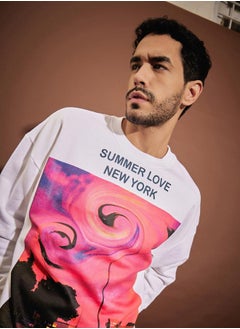 Mascln Sassafras Summer Love Graphic Print Oversized Sweatshirt by Styli  - Image 5