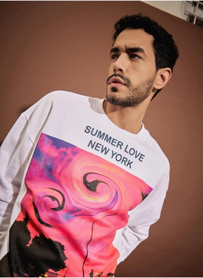Mascln Sassafras - Summer Love Graphic Print Oversized Sweatshirt by Styli - Image 1