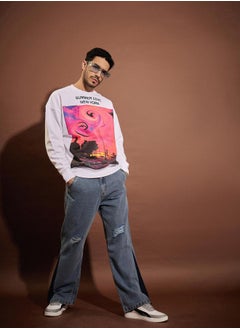 Mascln Sassafras Summer Love Graphic Print Oversized Sweatshirt by Styli  - Image 4