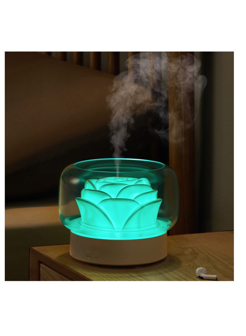 SOLARAE Diffusers for Essential Oils Large Room: 500ml Aromatherapy Diffuser,  Big Capacity Running 24 Hours Waterless Auto Off with 7 Colors Lights for Sleeping and Relaxing, for Home, Bedroom, Gift- White - Image 1