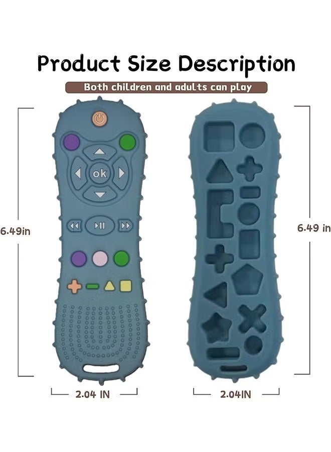 TV Remote Control Shape Baby Teething Toy, Soft Silicone Sensory Chew Toy for Infants & Toddlers, BPA-Free Educational Remote Design for Teething Relief and Motor Skill Development - Image 2