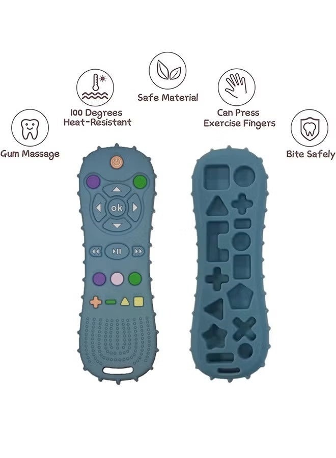 TV Remote Control Shape Baby Teething Toy, Soft Silicone Sensory Chew Toy for Infants & Toddlers, BPA-Free Educational Remote Design for Teething Relief and Motor Skill Development - Image 3