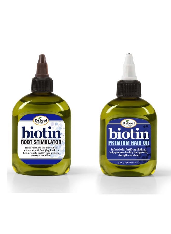 difeel Biotin Pro-Growth Root Stimulator & Difeel Biotin Premium Hair OIl 2.5 oz. - 2-PIECE Boxed Gift Set - Biotin Hair Treament Collection for Hair Growth - Image 2