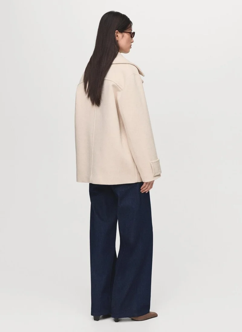 MANGO Double-breasted wool-blend coat