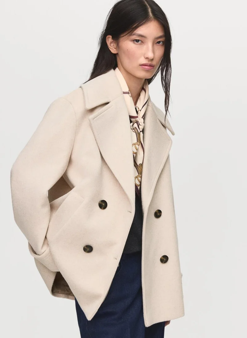 MANGO Double-breasted wool-blend coat