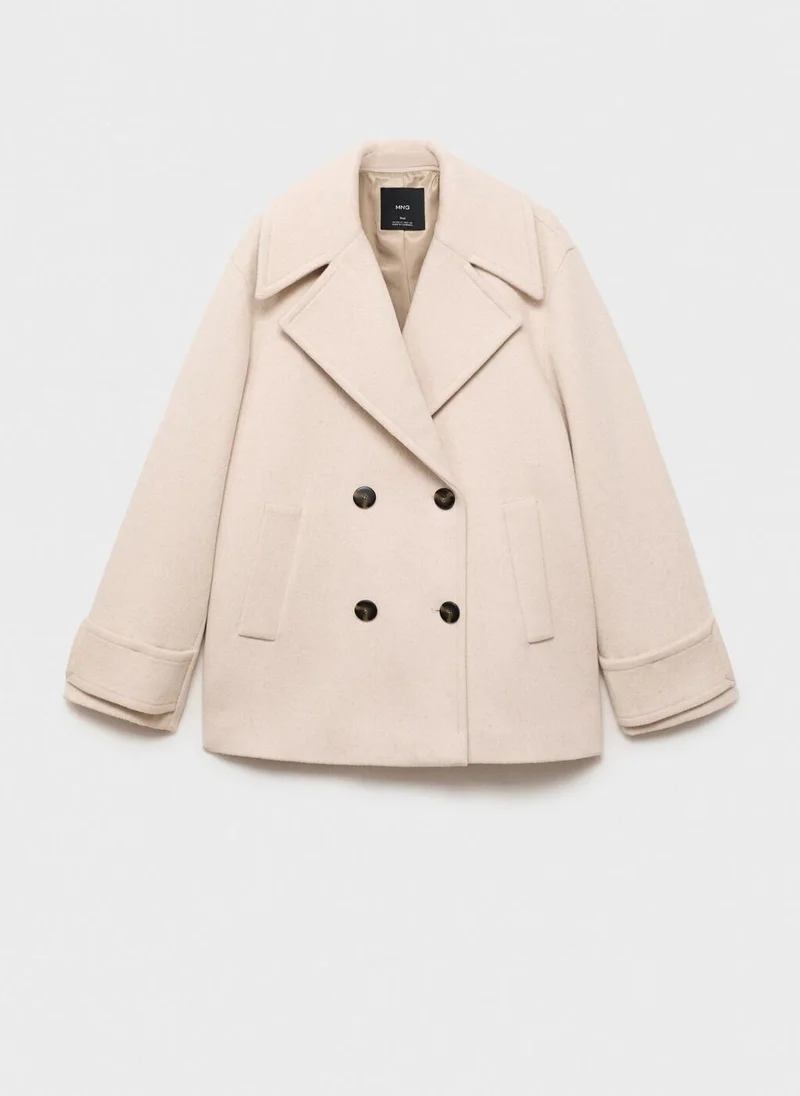 MANGO Double-breasted wool-blend coat