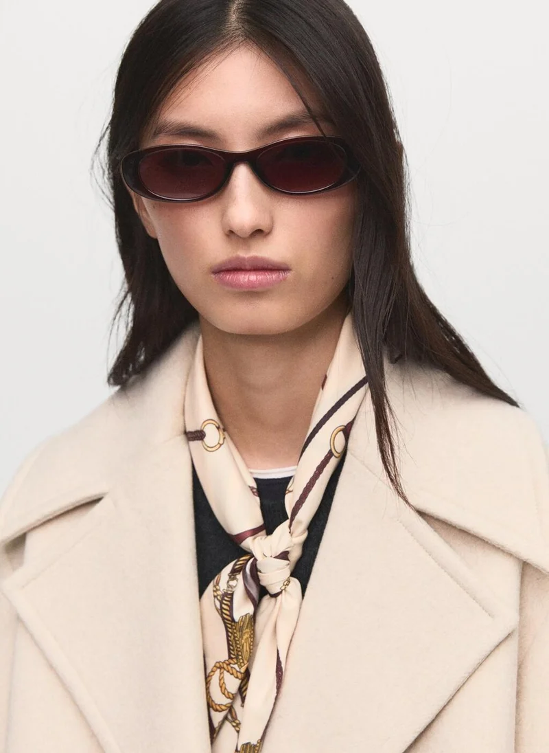 MANGO Double-breasted wool-blend coat