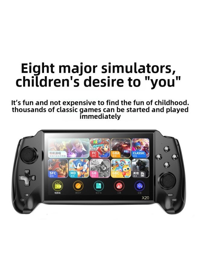 X20 Handheld Hd Large Screen Retro Double 7inch Handheld PSP Nostalgic Rocker Home Arcade Game Console-Model:X20 Chinese 16GB