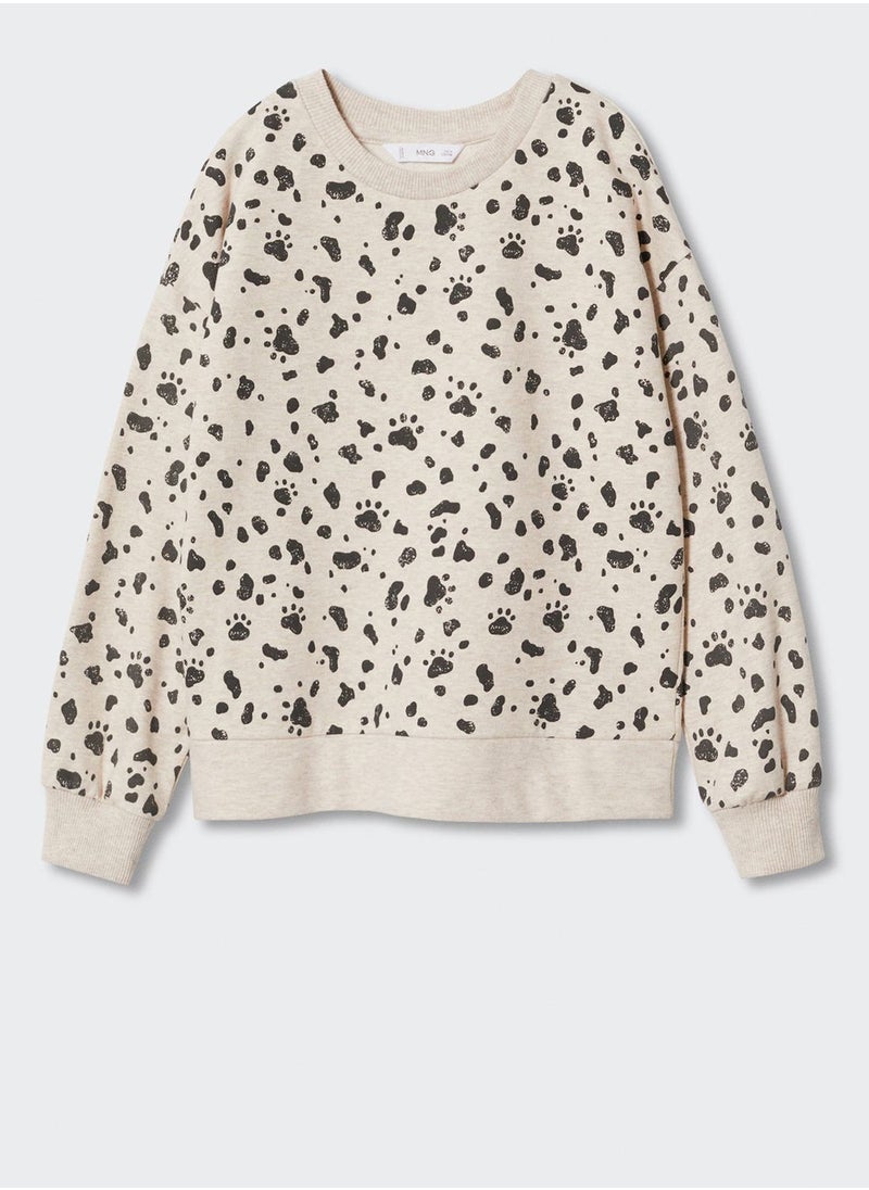 MANGO - Kids Leopard Print Sweatshirt - Image 1