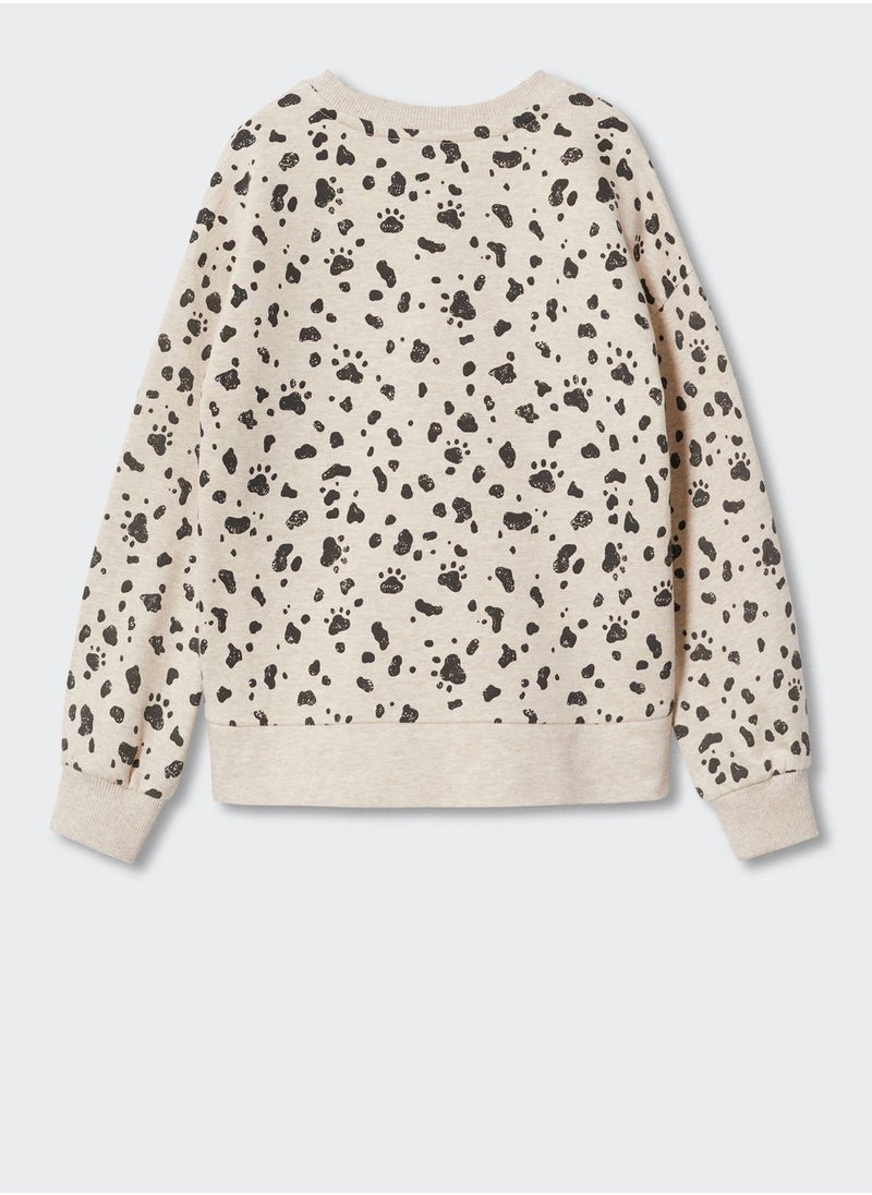 MANGO - Kids Leopard Print Sweatshirt - Image 1