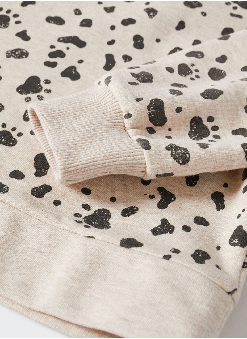 MANGO - Kids Leopard Print Sweatshirt - Image 1