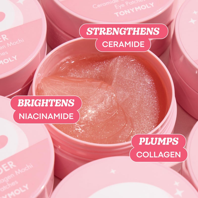 TONYMOLY Wonder Ceramide Collagen Mochi Hydrogel Under Eye Patches â€“ Hydrating Eye Gels for Dark Circles, Puffiness & Fine Lines, 30 Pairs (84g) - Image 2