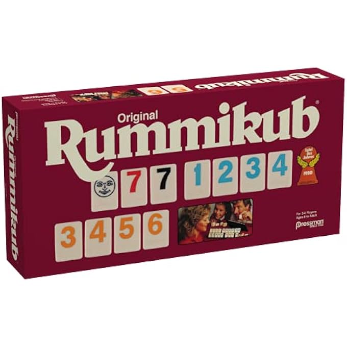 بريسمان أرقام كبيرة على الطراز القديم الأصلي يشتمل Rummikub على بلاط بأرقام داخلية كبيرة الحجم ساطعة لسهولة المشاهدة متعددة الألوان - Image 4