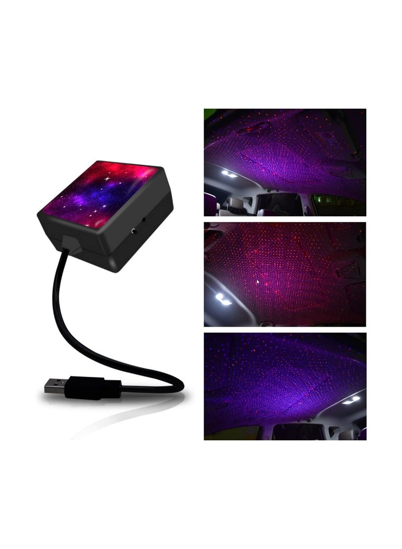 SYOSI USB Car Roof Star Projector Night Light, Portable 360° Adjustable, 2 Colors-3 Lighting Modes, LED Car Interior Light Plug and Play Romantic Starry Car Roof Star Light Decor for Bedroom Party Car Wall  - Image 2