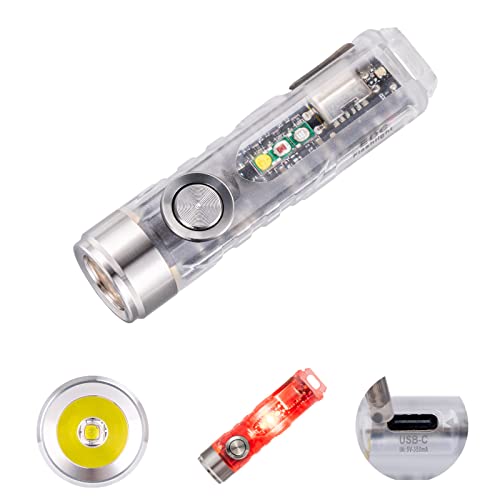 RovyVon A8 4th Gen Rechargeable EDC Flashlight USB C, 650 Lumens Bright Small Keychain Flashlights High Lumens Mini Flashlight, 365nmU/Red/White Sidelight, Magnetic Clip and Tail Base - Image 1