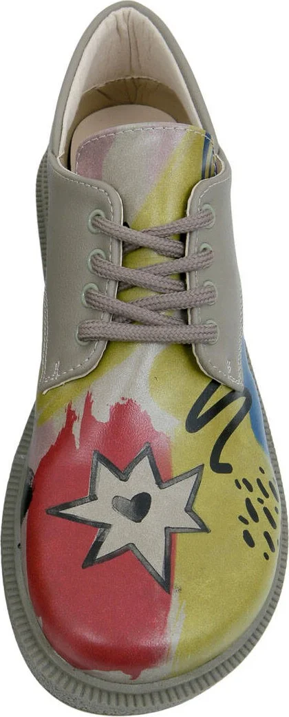 Dogo Women's Vegan Leather Multicolor Casual Shoes - The Creation Of The Collage Design