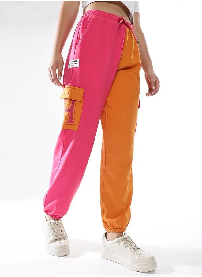 هوبرهولمي Women Track Pants in Multicolor featuring Jogger fit with a colourblocked pattern, no sleeves, regular length, secured with elasicated + drawstring closure, crafted from terry – a must-have for those who love trendy fashion.