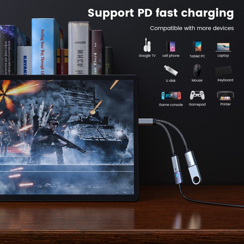 MOGOOD USB C OTG with Charging OTG adapter Type C OTG Splitter with 60W PD Fast Charge Compatible for steam deck,Galaxy S26,Switch,Google Chromecast with Google TV,Onn TV 4k Plus,Pi-KVM,3D Printer,Octa4a - Image 4