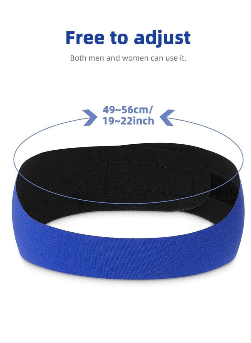 Zikra 2 قطع حزام أذن قابل للتعديل، 2 زوج سدادات أذن سيليكون مقاومة للماء لحماية الأذنين للأطفال والبالغين، رباط رأس للسباحة - Image 3