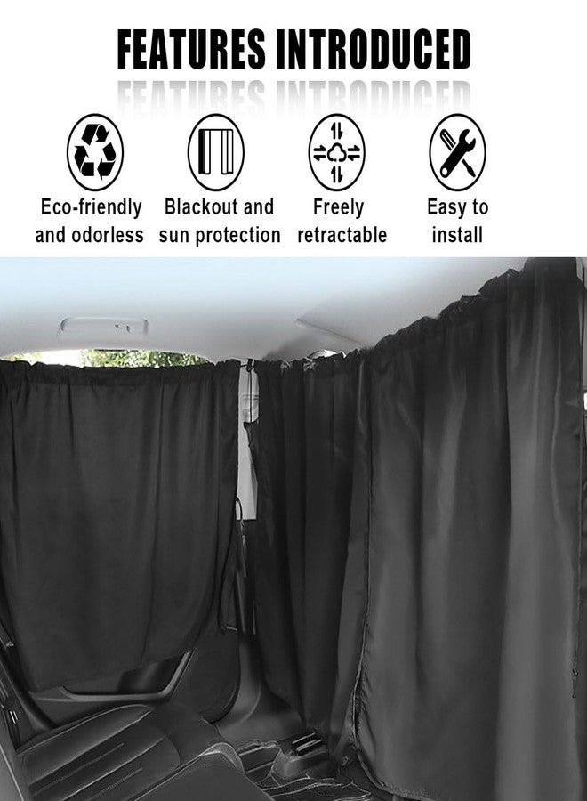 DUSCOKE Car Window Shades, UV Protection Privacy Sunshade Covers, Removable Divider Curtains & Side Window Shades, Universal Car Interior Accessories for Sleeping Traveling Camping (3PCS) - Image 5
