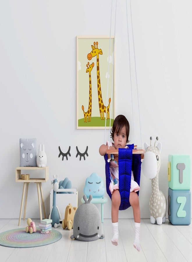 Mihad Baby Swing - Swing for Kids - Cotton Cloth and Wooden Hanging Swing for Babies - Indoor/Outdoor jhula for Baby Boy (Blue) - Image 2