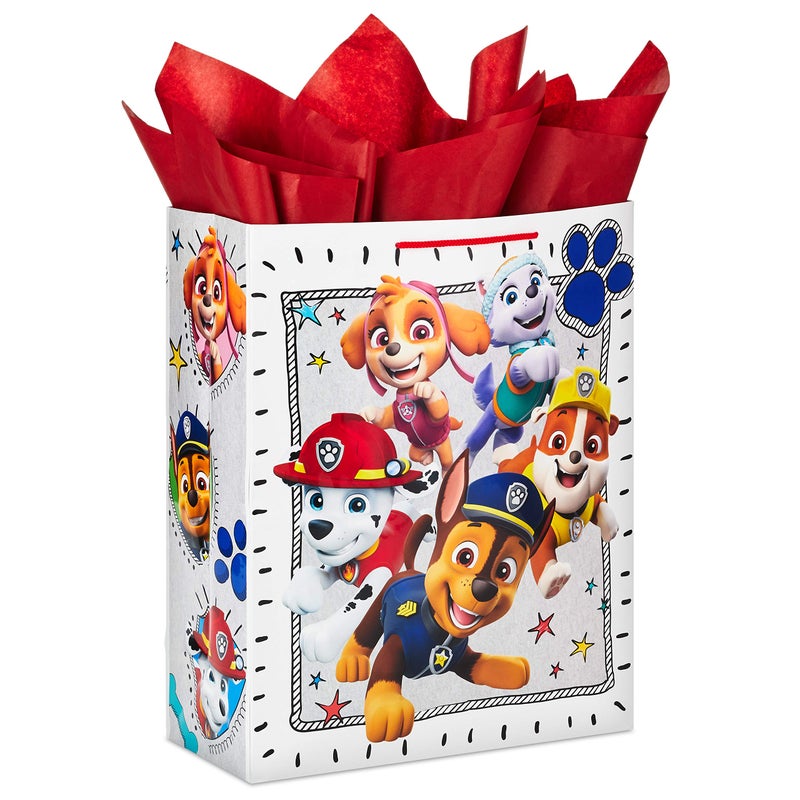 Hallmark 15 Extra Large Paw Patrol Gift Bag with Tissue Paper for Birthdays Kids Parties Christmas Holidays