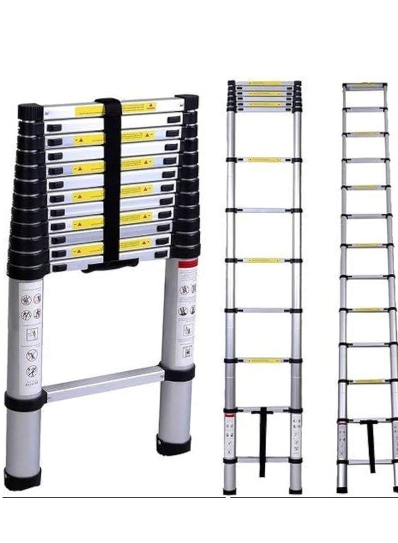 Telescopic Ladder 5M | Aluminum Extension Straight Ladder | Portable Multi-Purpose Folding Step Ladder for Home, Office & Outdoor Use - Image 1
