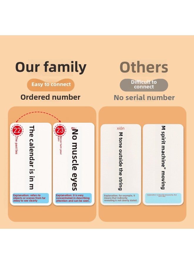 Idioms Solitaire Poker Primary School Students Card Educational Toys Card Children Look At The Chart Guess Card Game Words-Specifications:3 Boxes [325 Idiom Solitaire + 336 Knowledge Energy Cards]