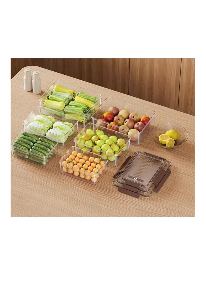 بريميفي 10 قطع من حاويات تخزين الثلاجة الكبيرة البلاستيكية محكمة الغلق مع أغطية خالية من مادة BPA ومقاومة للتسرب - Image 4