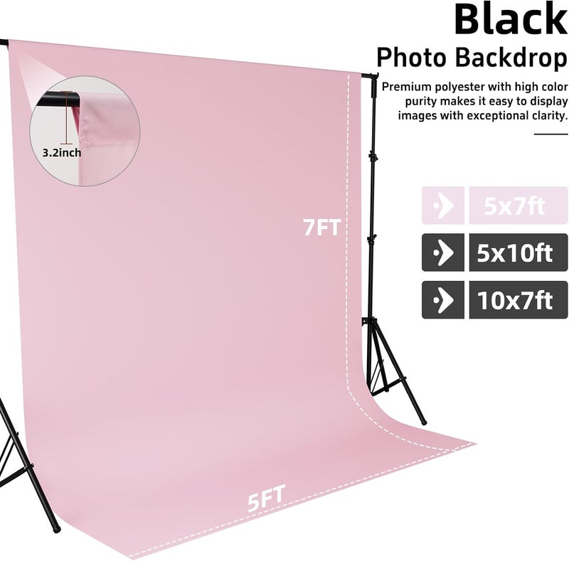 CIPAZEE Pink Backdrop,5x7FT Pink Photo Backdrop for Photography Background Backdrops Curtain for Portraits Studio Photoshoot Halloween Party Screen Video Recording - Image 4