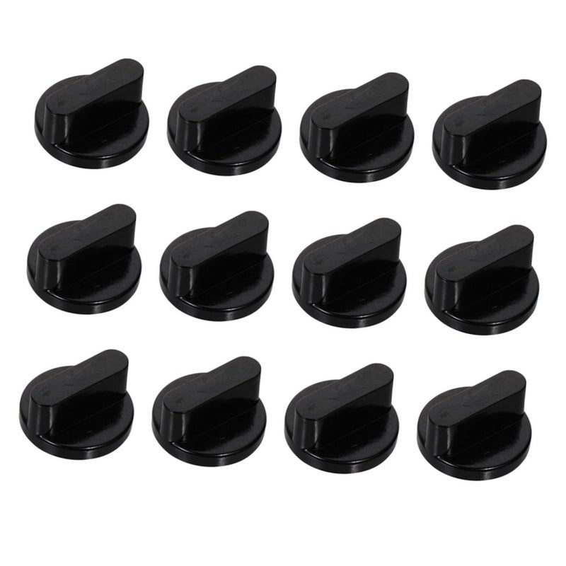12 Pcs Gas Stove Knobs Replacement For Kitchen Range Burner Easy To Install Black - Image 2