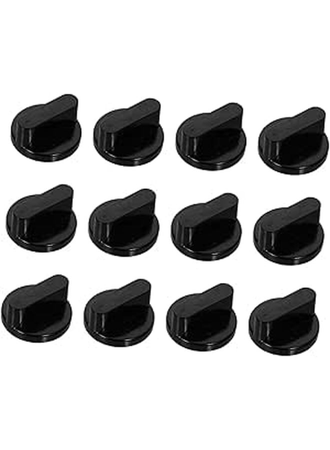 12 Pcs Gas Stove Knobs Replacement For Kitchen Range Burner Easy To Install Black - Image 1