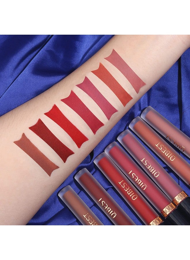 QiBest 7Pcs Matte Liquid Lipstick + 1Pcs Lip Plumper Makeup Set Kit, Pigmented Long Lasting Lip Gloss Set, Velvet Waterproof Halloween Lip Makeup Valentine'S Day Gift Sets For Girls And Women - Image 5