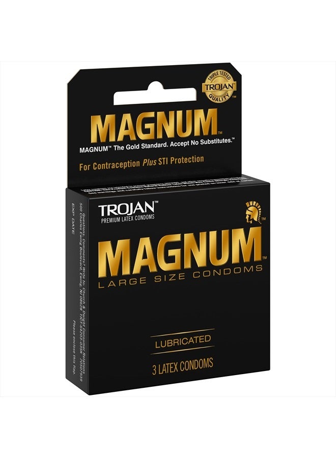 Trojan Magnum Lubed Size 3 Ct Trojan Magnum Large Sized Lubricated Condoms 3ct - Image 3