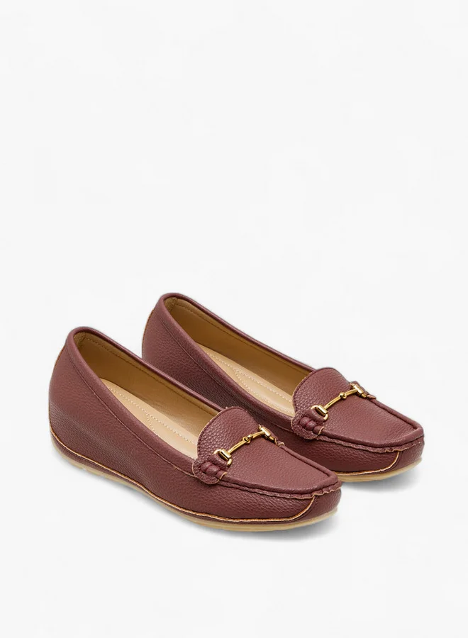 لو كونفورت Metal Accent Comfort Loafers with Wedge Heels