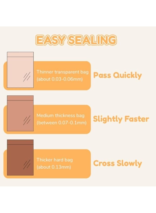 عربست آلة غلق أكياس صغيرة، ترقية 2025، آلة غلق حرارية 2 في 1 مع قاطع، آلة غلق صغيرة قابلة لإعادة الشحن عبر USB، أداة غلق حرارية، آلة غلق أكياس طعام محمولة مفرغة من الهواء لأكياس بلاستيكية وأكياس وجبات خفيفة (أبيض) - Image 5