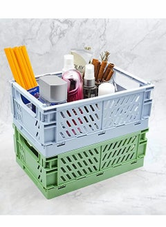 KASTWAVE 4 Pack Baskets Plastic for Shelf Home Kitchen Storage Bin Organizer, Stacking Folding Storage Baskets for Bedroom Bathroom Office  - Image 4