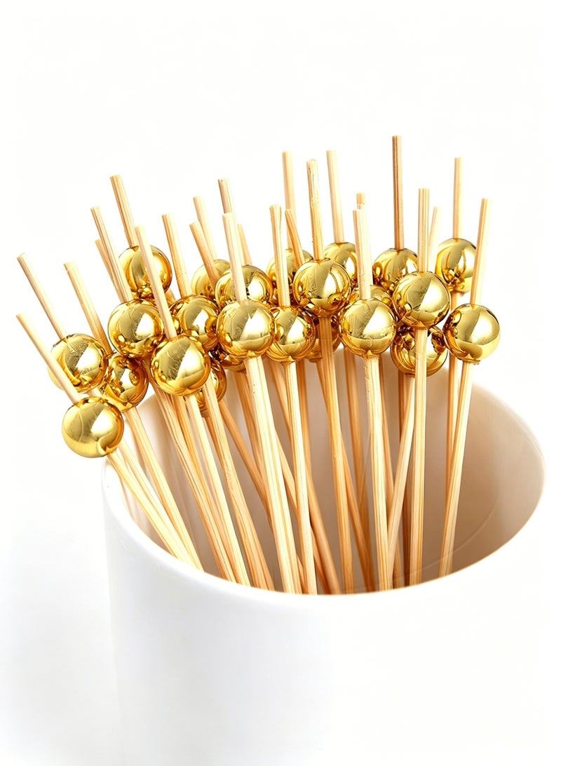 viola 200 Pieces Cocktail Picks Count Sticks Wooden Toothpicks, Party Supplies Gold Pearl and Silver Pearl (Multicolour) - Image 5