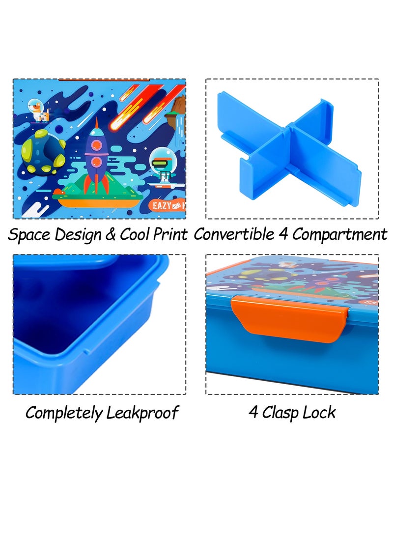 Eazy Kids علبة غداء باللون الأزرق الفضائي 850 مل - Image 5