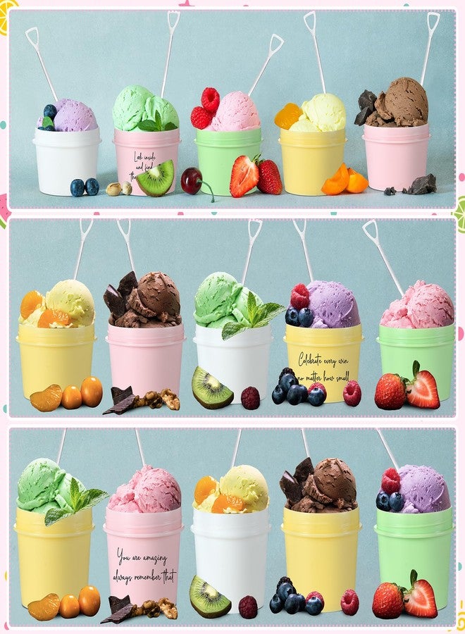 SiliFine 12 Sets 3 Sizes Portion Control Ice Cream Containers for Homemade Snack Airtight Food Storage Ice Cream Freezer Container with Lids and Spoon for Adults - Image 5