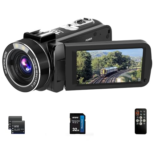 ORDRO 4K Video Camera Camcorder 10X Optical Zoom 30MP 24FPS Vlogging Camera 3.0" IPS Touch Screen Digital Camera with 32G Memory Card - Image 1