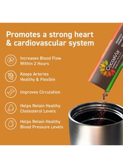 CocoaVia Cardio Health Cocoa Powder, 15 Single Serve Sticks, 500mg Cocoa Flavanols, Support Heart Health, Boost Nitric Oxide, Improve Circulation, Energy, Preworkout, Travel-Friendly, Vegan, Cacao  - Image 2